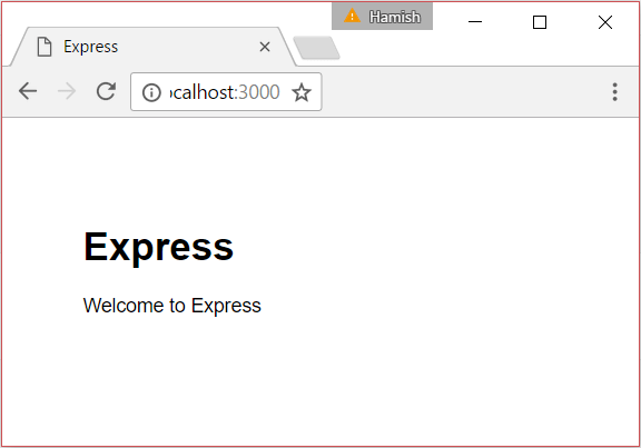 Browser für die standardmäßige Express-App-Generator-Website