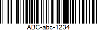 Ein Bild eines Code-128 Barcodes. Eine horizontale Verteilung von vertikalen schwarzen und weißen Linien