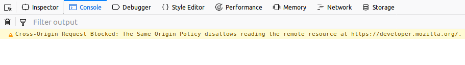 Firefox-Konsole zeigt CORS-Fehler an