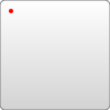 Ein roter Punkt ist auf einem weißen Quadrat 10 Pixel nach unten und 10 Pixel nach rechts gezeichnet. Dieser Punkt würde normalerweise nicht angezeigt werden, sondern dient als Beispiel dafür, wo der Cursor nach dem "Move To"-Befehl starten wird.