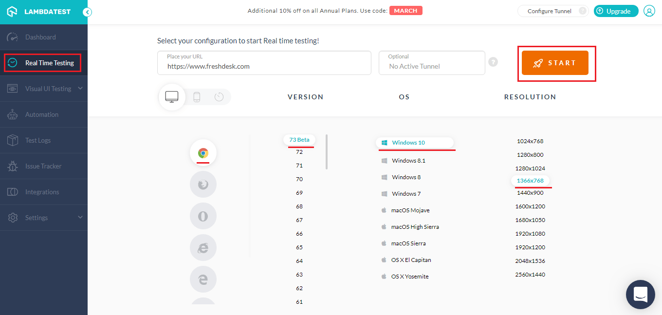 Real Time Testing