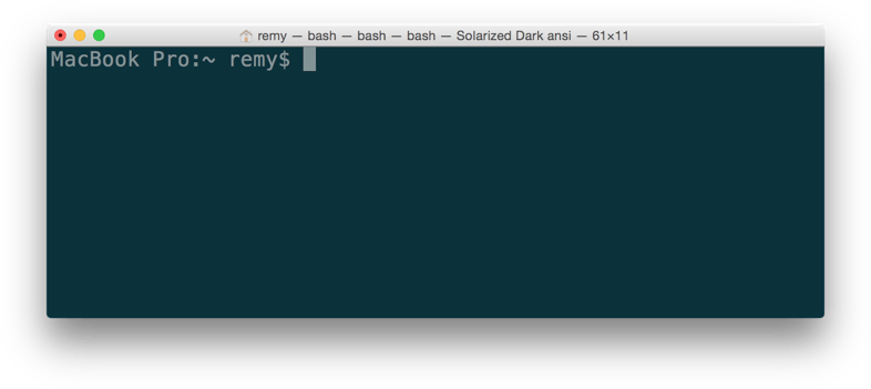 A basic vanilla mac terminal